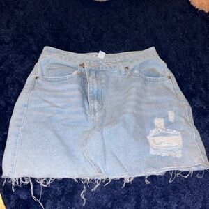 Blue denim skirt